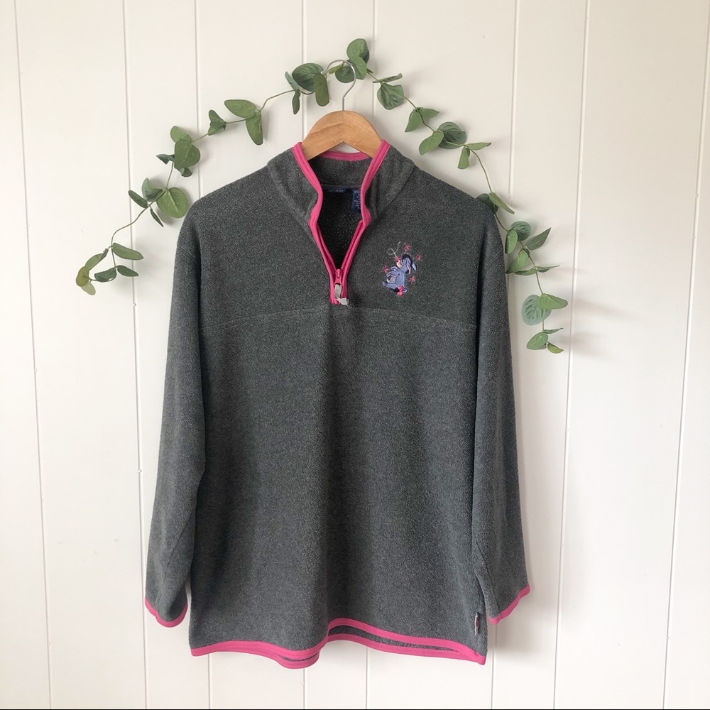 VINTAGE Pooh Eeyore Pullover Zip Sweater